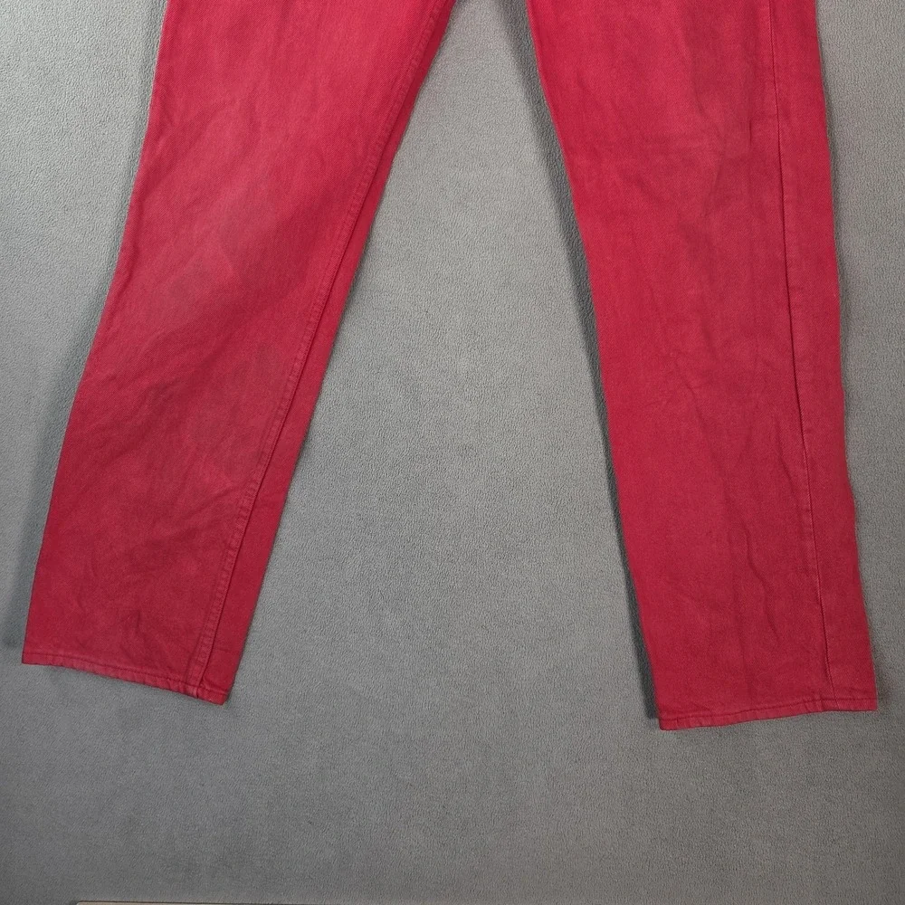 Vintage Levis 501 Jeans Mens Red Button Fly Made USA Straight Leg 90s Fits 28x30